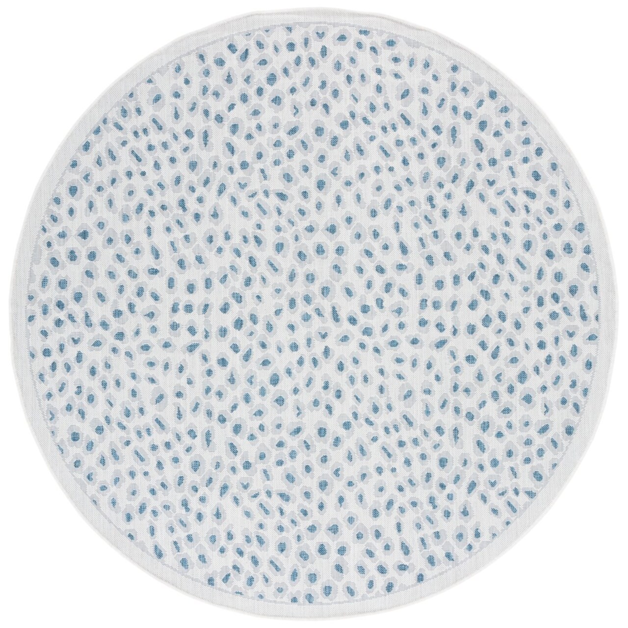 Safavieh Outdoor Cy8104-53412 Courtyard Ivory / Blue Rug Area Rug Carpet Shag